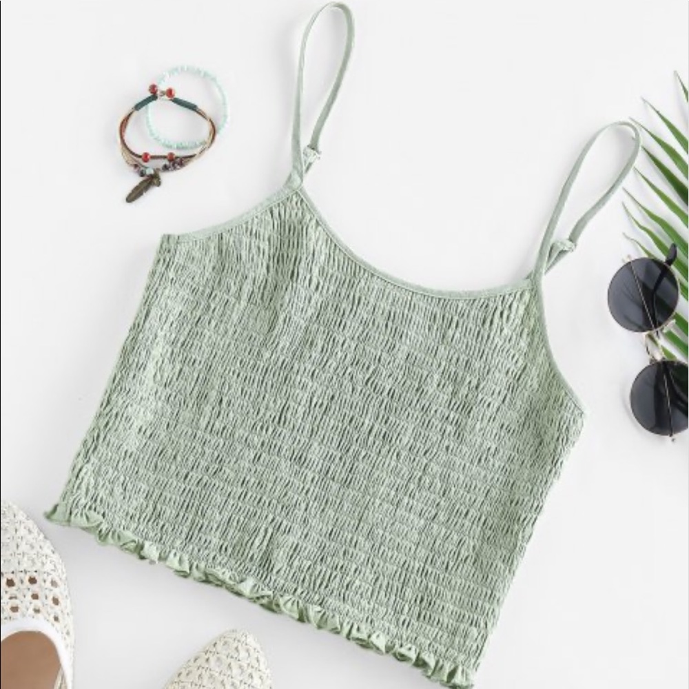 ZAFUL Smocked Cami Crop Top
